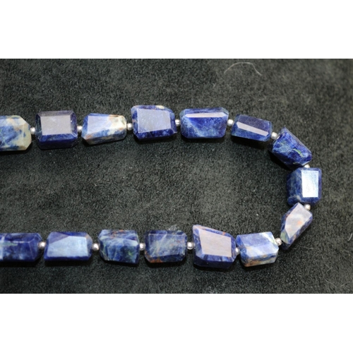 438 - Chunky Lapis Lazuli Necklace with 925 Sterling Silver