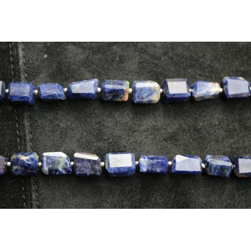 438 - Chunky Lapis Lazuli Necklace with 925 Sterling Silver