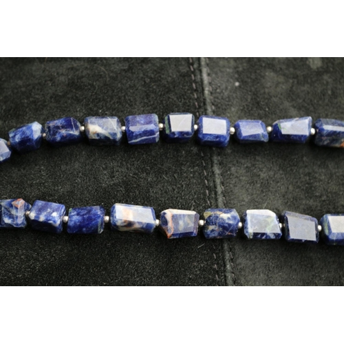 438 - Chunky Lapis Lazuli Necklace with 925 Sterling Silver