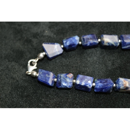 438 - Chunky Lapis Lazuli Necklace with 925 Sterling Silver