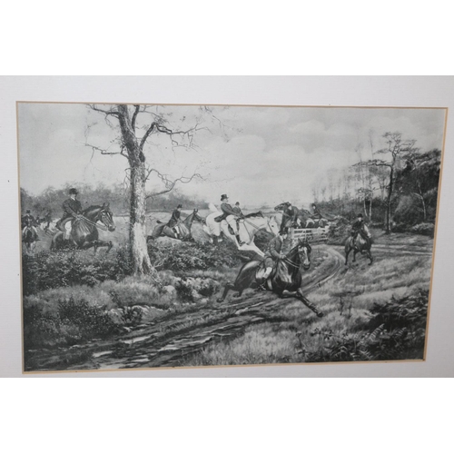 440 - 3 x Framed and Glazed Hunting Scene Prints - Old