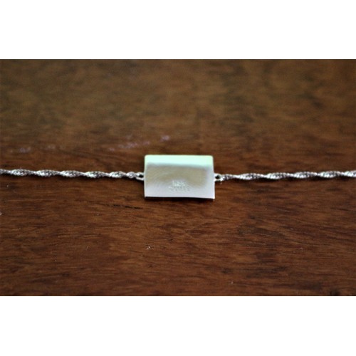 442 - Brand New Sterling Silver - 925 - Bracelet with Rectangular Ingot with Snake Carved on it. Pouch