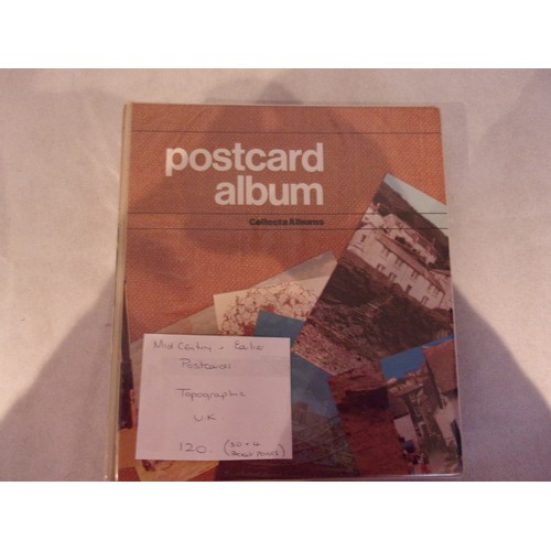 6 - Postcard Album Containing 120 Mid Century Postcards UK Topographic