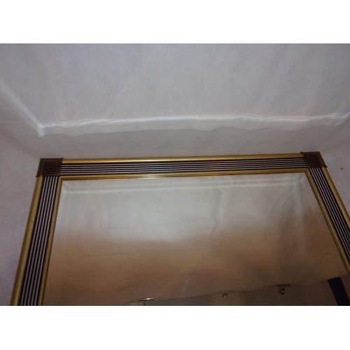 8 - Modern Bevelled Edge Mirror With Ornate Frame In A Deco Type Style