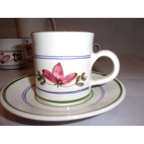 13 - Iden Pottery Rye Coffee Set With Lovely Floral Pattern