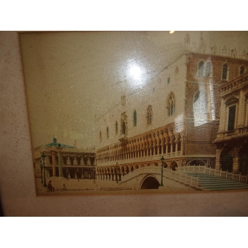 25 - Vintage Framed And Glazed Hand Colour Picture Of A Venetian Scene