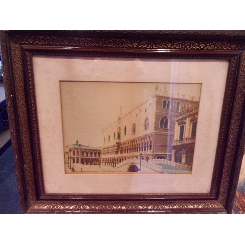 25 - Vintage Framed And Glazed Hand Colour Picture Of A Venetian Scene