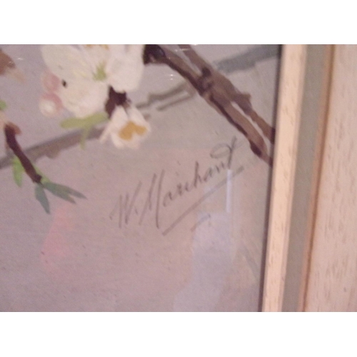 27 - A Frame And Glazed Signed Mix Media Painting Of Cherry Blossom