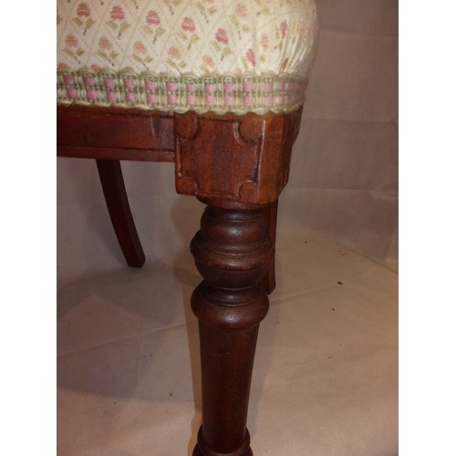 209 - Two Wooden Hall Chairs with Carved motif Backs and Turn Front Legs. One needs back tightening