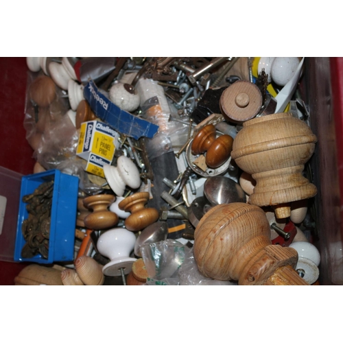 115 - Large Crate Full of Various Handles and Hinges and Other Bits and Bobs