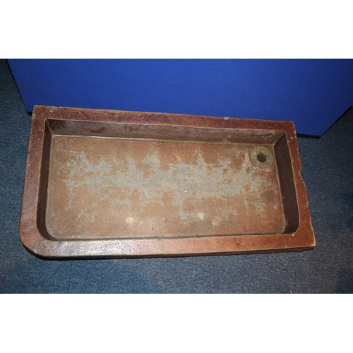 130 - Gorgeous Heavy Stone Belfast Sink With Ornate Carving  On Edge, Has Usual Usage Marks