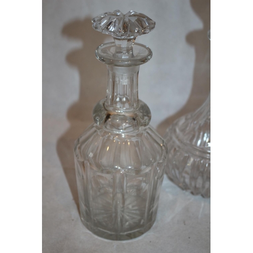 135 - 3 Heavy Cut Glass Decanters