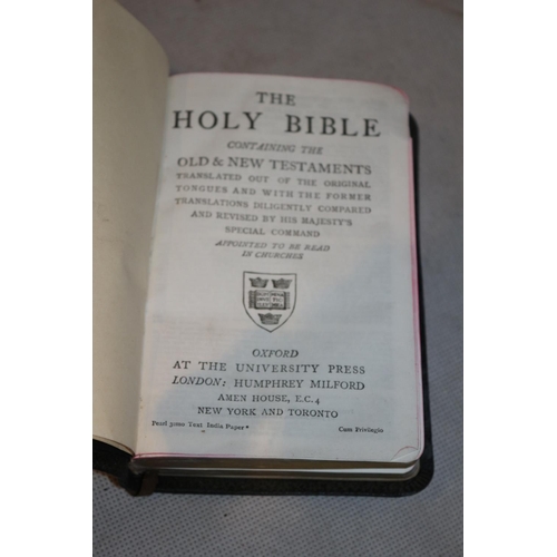 141 - Vintage Pocket Holy Bible with Holy Cross Book Marks