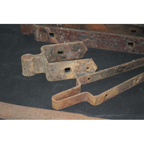 145 - Aged Wrought Iron 5 Bar Gate Fittings