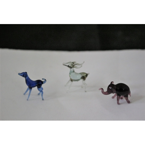 151 - 3 Delicate Small Believed To Be Murano Glass Animal Figures, Including Elephant, Deer and Dog