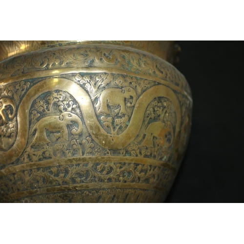 168 - Heavy Brass Preservative Pot And A Highly Ornate Believed To Be Of Indian Origin Brass Pot