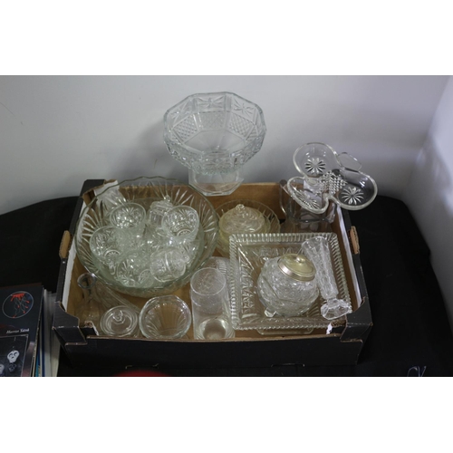 198 - A Large Selection Of Clear Glass Including Punch Bowl