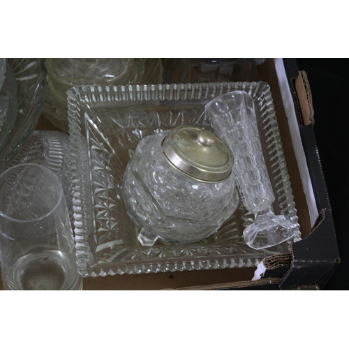 198 - A Large Selection Of Clear Glass Including Punch Bowl