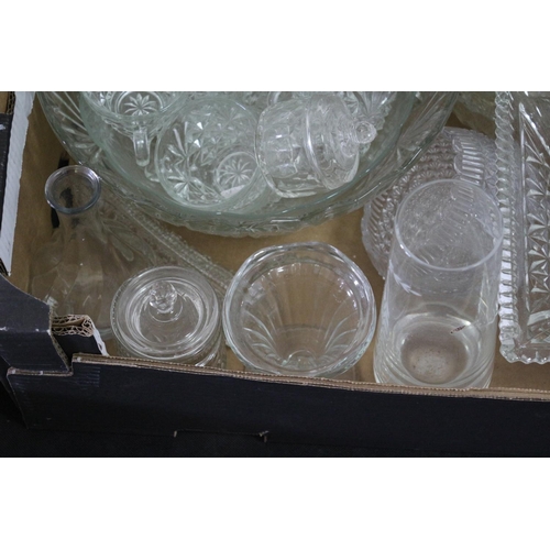 198 - A Large Selection Of Clear Glass Including Punch Bowl