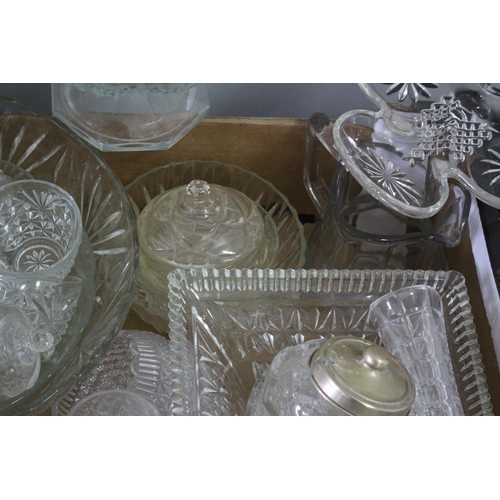 198 - A Large Selection Of Clear Glass Including Punch Bowl