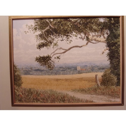 477 - Original Watercolour Painting By Known Artist Douglas Bower Titled This England. Signed Front and Re... 