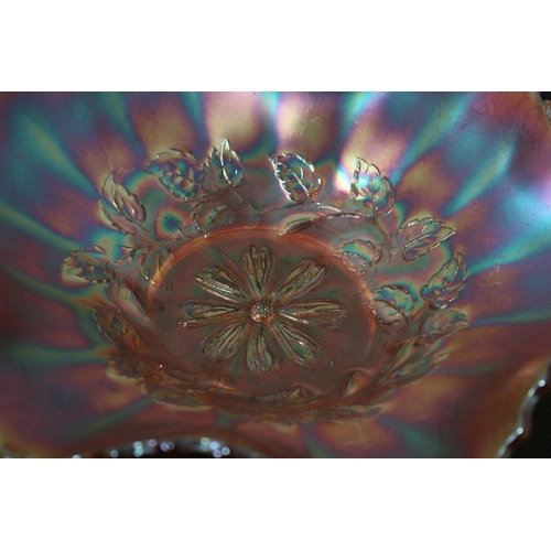 487 - 3 Decorative Carnival Glass  Bowls