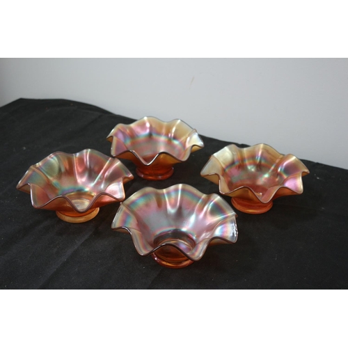 489 - 4 Carnival Glass 7inch Dishes