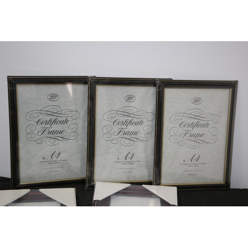 491 - 7 New Still In Wrapper Picture Frames 3x A4 And 4X 6X8