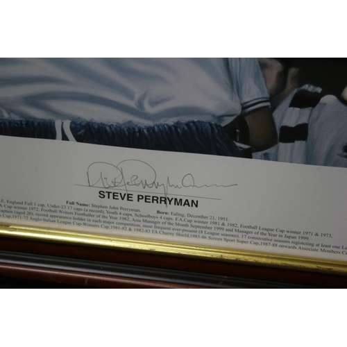 497 - A Limited Edition Print 62/350 Signed Frame and Glazed. Steve Perryman Of Spurs With F.A Cup. 75cm x... 