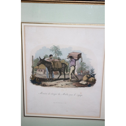 509 - Two Framed And Glazed Engravings . Les Indiens En Route Portuagais Chasseurs Prince Nevwied 71cm x 4... 