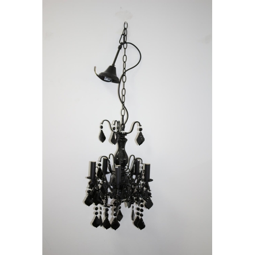 523 - A New  Black Chandelier in Box with Bulbs