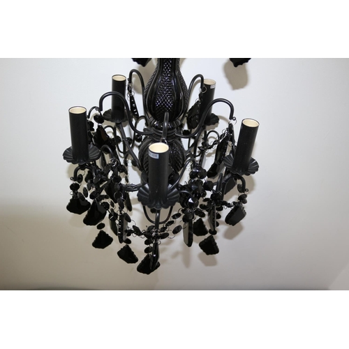 523 - A New  Black Chandelier in Box with Bulbs