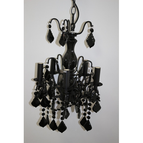 523 - A New  Black Chandelier in Box with Bulbs