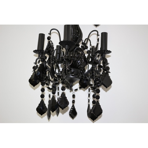 523 - A New  Black Chandelier in Box with Bulbs