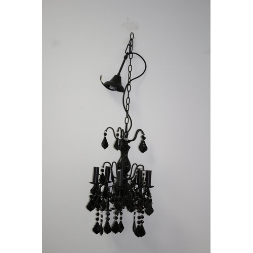 523 - A New  Black Chandelier in Box with Bulbs