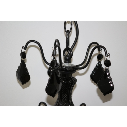 523 - A New  Black Chandelier in Box with Bulbs