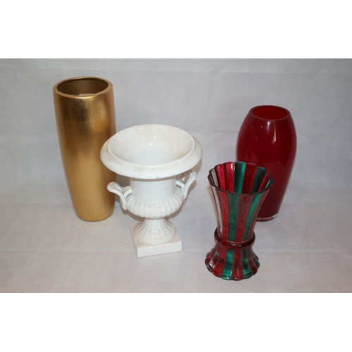 532 - A Great Selection Of Various Coloured Vases With The Tallest At 33 CM High