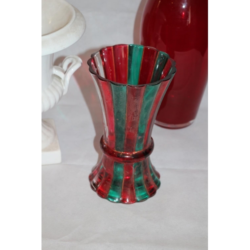 532 - A Great Selection Of Various Coloured Vases With The Tallest At 33 CM High