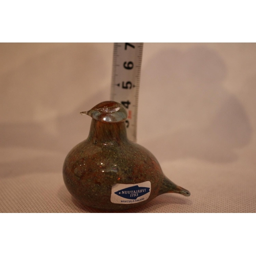 535 - A Highly Collectable Nuutajarvi Signed Glass Duck From Finland