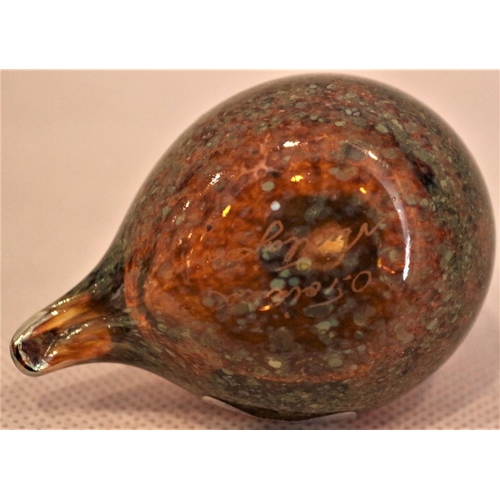 535 - A Highly Collectable Nuutajarvi Signed Glass Duck From Finland