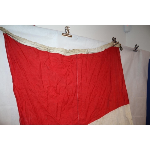 537 - Very Large Red And White Flag May Be Of Naval Origin