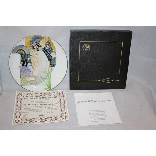 546 - 2 Collectors plates 1 Titled The Pharaohs Daughter and Moses by Edwin Knowley the other 1 titled Die... 