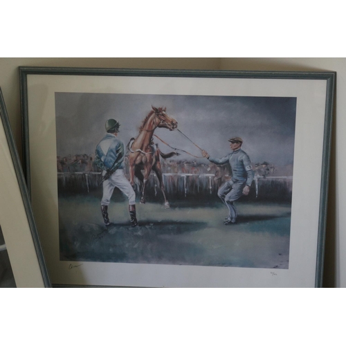 548 - 2 Limited edition Signed Horse Racing Prints 35/250 35/41