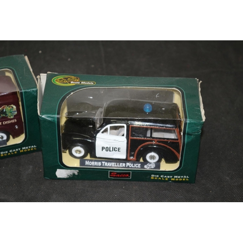 554 - 2 Saico Diecast model Vehicles, Morris Van and Police Vehicle