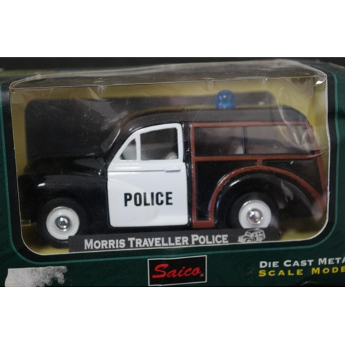 554 - 2 Saico Diecast model Vehicles, Morris Van and Police Vehicle