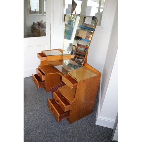 561 - 1950's G-Plan - Brandon Dressing Table With Mirror, Glass Shelf and glass Tops, Comes Complete with ... 