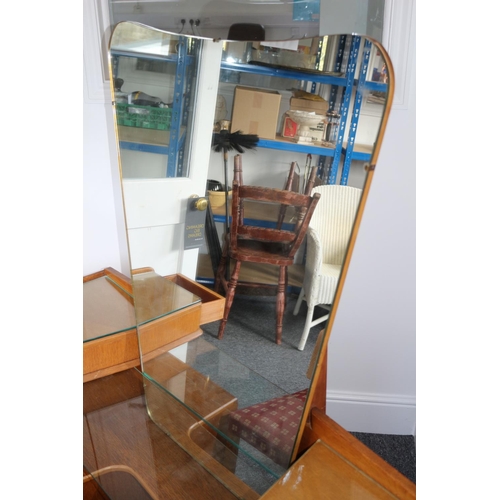 561 - 1950's G-Plan - Brandon Dressing Table With Mirror, Glass Shelf and glass Tops, Comes Complete with ... 