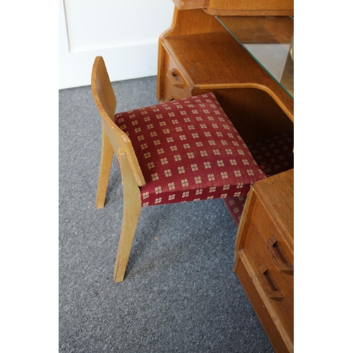 561 - 1950's G-Plan - Brandon Dressing Table With Mirror, Glass Shelf and glass Tops, Comes Complete with ... 