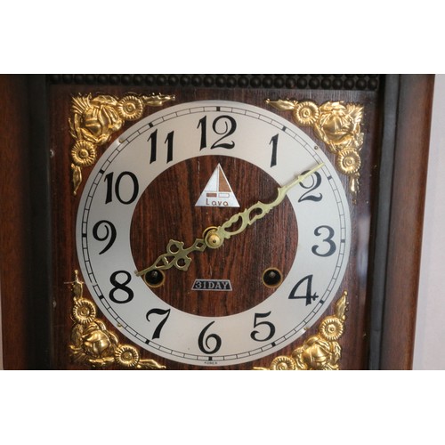 1 - 31 Day Working In Case Wall Clock With Chimes By Lava, plus a Banjo Style Barometer