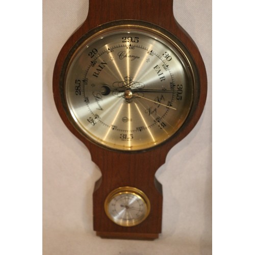 1 - 31 Day Working In Case Wall Clock With Chimes By Lava, plus a Banjo Style Barometer